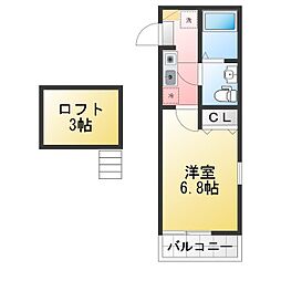 Avanti富岡 1Kの間取図画像