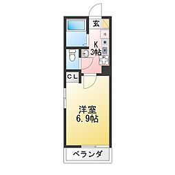グランルーチェ金沢八景 1Kの間取図画像