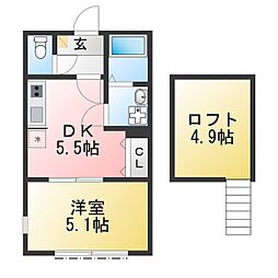 Claire 1DKの間取図画像