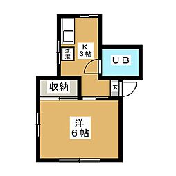 サニーハイツイナバ 1Kの間取図画像