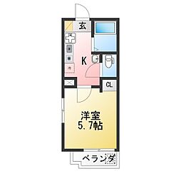 MKY金沢文庫 1Kの間取図画像