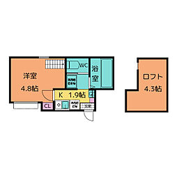 シーライズ 1Kの間取図画像