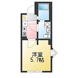 FLBレジデンス金沢文庫 1Kの間取図画像
