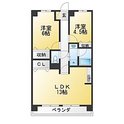 エステージ金沢文庫 2LDKの間取図画像