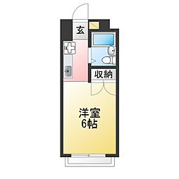 ハイビスカス ワンルームの間取図画像