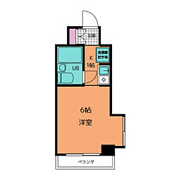 クリオ六浦壱番館 ワンルームの間取図画像