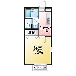 ヴェール金沢八景 1Kの間取図画像