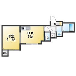 Triangle 1DKの間取図画像