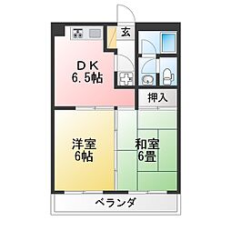 メゾンドエクセル 2DKの間取図画像