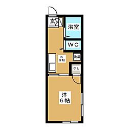 マイシティハイム 1Kの間取図画像