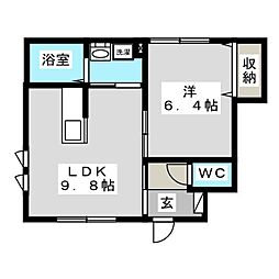 ラベイユ1 1LDKの間取図画像