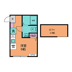 ファインパーク金沢八景B棟 ワンルームの間取図画像