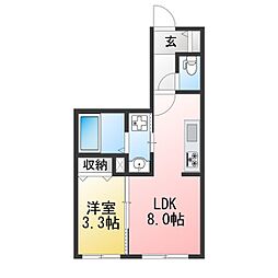 サン・グロウ 1LDKの間取図画像