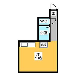 森コーポラス 1Kの間取図画像