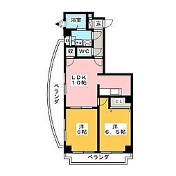 アドヴァンス東戸塚 2LDKの間取図画像