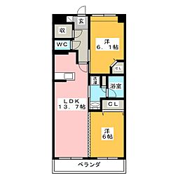 ルラーシュ東戸塚 2LDKの間取図画像