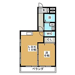 ラマージュ2 1LDKの間取図画像