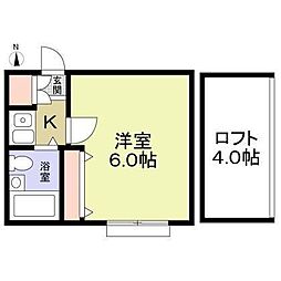 アメニティ東戸塚 1Kの間取図画像