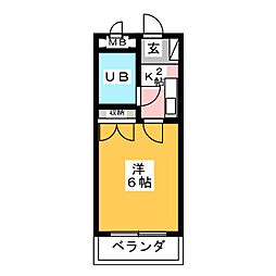 ピースフルハウス 1Kの間取図画像