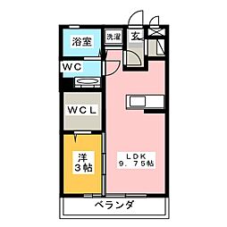 コートロイヤルアネックス 1LDKの間取図画像