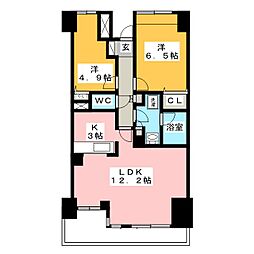 パークハウス南の街 2LDKの間取図画像