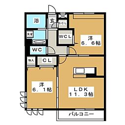エクレール原宿 2LDKの間取図画像