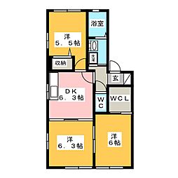 サンハイツ3 3DKの間取図画像