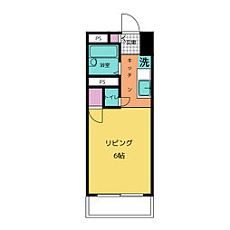 タートルストーンビル ワンルームの間取図画像