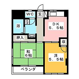 フラットスズキ 2DKの間取図画像