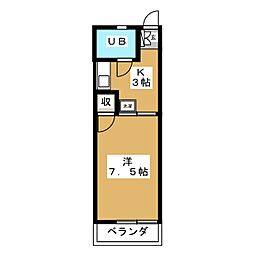 パールガーデン 1Kの間取図画像