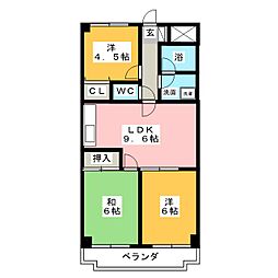 スカイパレス東戸塚 3DKの間取図画像