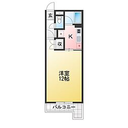 ミツエリートマンション 1Kの間取図画像