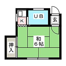 小野寺アパート 1Kの間取図画像