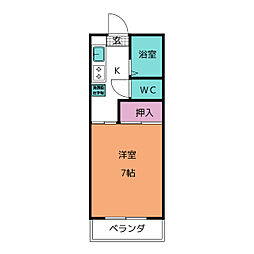菅正ビル 1Kの間取図画像