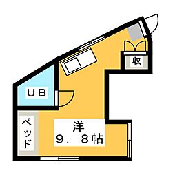 グリーンコーポ ワンルームの間取図画像