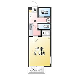 サンルイーズ北仙台 1Kの間取図画像