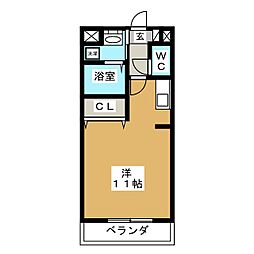 レーベンス柏木 ワンルームの間取図画像