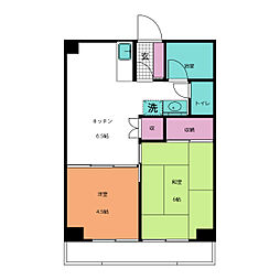 亀兵ビル 2DKの間取図画像