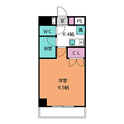 プライムエステート小松島 1Kの間取図画像