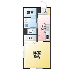 グランK 1Kの間取図画像