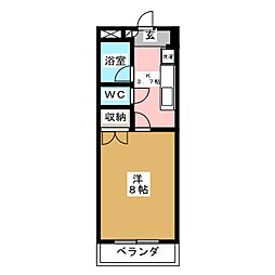 フェザンコート星陵 1Kの間取図画像