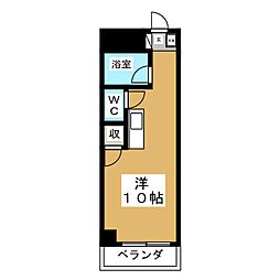 リバーサイドマンション八幡 ワンルームの間取図画像