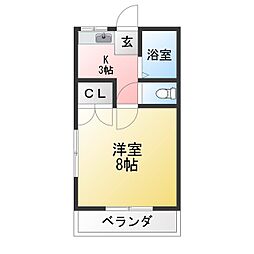 ラ・ソレイユ 1Kの間取図画像
