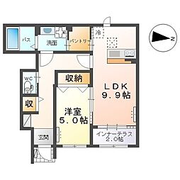 S'sコーポII 1LDKの間取図画像
