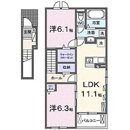 ルアナガーデンII 2LDKの間取図画像