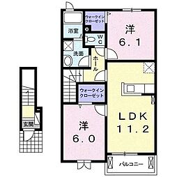 エクセレントジール6 2LDKの間取図画像
