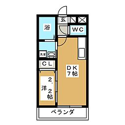 アルバ北仙台 1DKの間取図画像