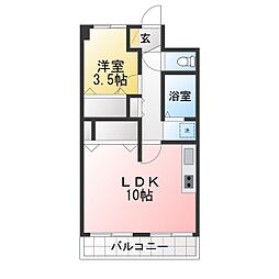 サンハイツ通町 2Kの間取図画像