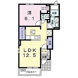 ラパーチェ 1LDKの間取図画像
