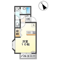 ハレ・ラウレア ワンルームの間取図画像